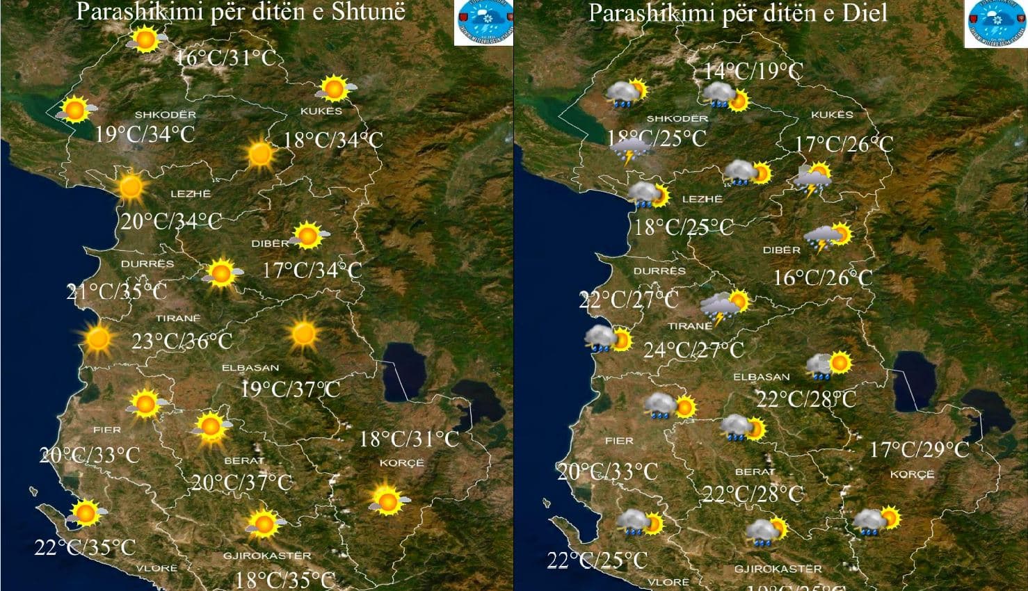 Temperaturat deri në 37 gradë dhe reshje shiu/ Parashikimi i motit për fundjavën
