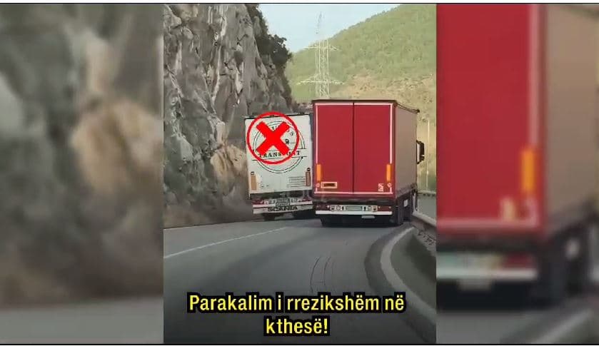  Kamioni parakalon kamionin/ Identifikohet dhe gjobitet shoferi në Elbasan
