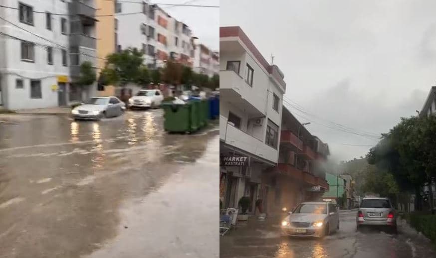 Uji përmbyt rrugët e Shëngjinit, vështirësi në lëvizje për këmbësorët dhe automjetet