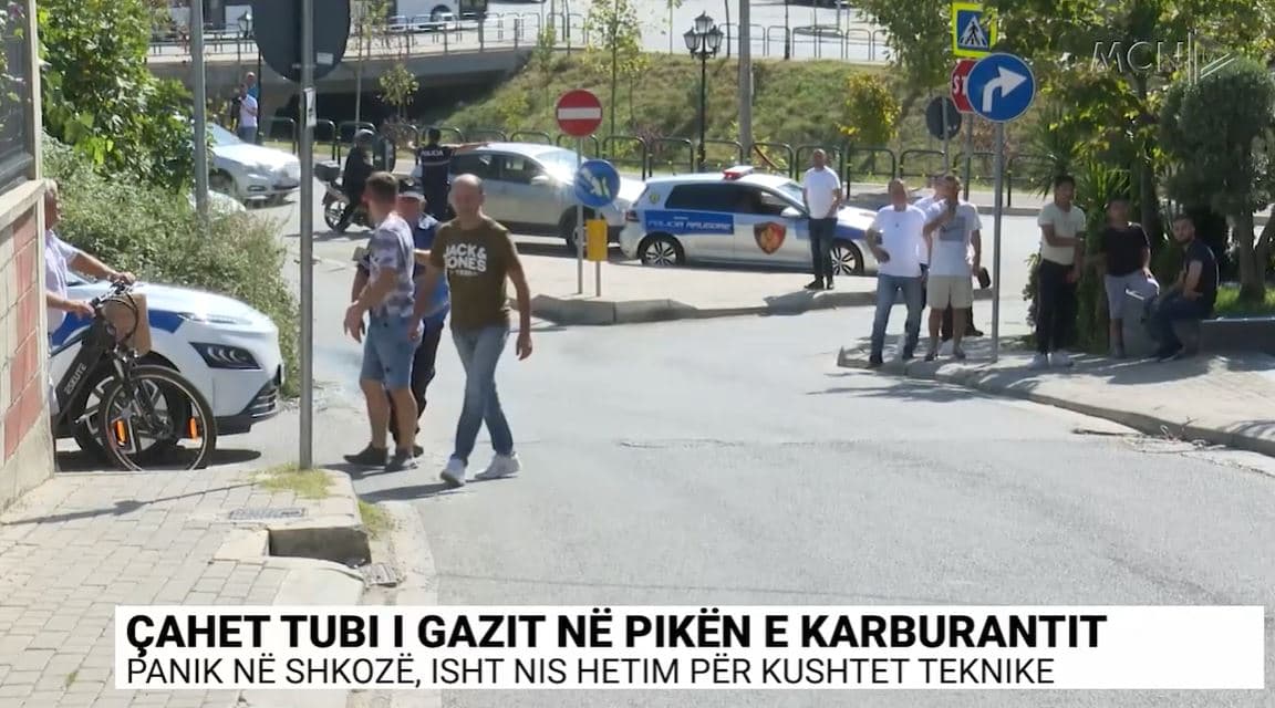 Çahet tubi i gazit në pikën e karburantit/ Panik në Shkozë, ISHT nis hetim për kushtet teknike (VIDEO)