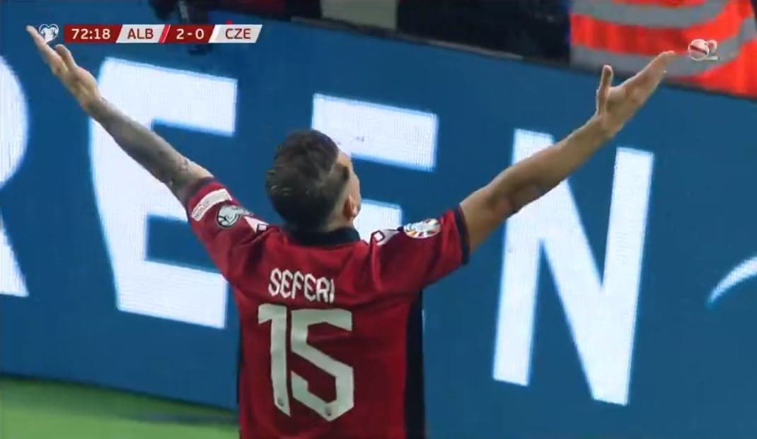 Tjetër gol i Seferit, Shqipëria nuk ndalet ndaj Çekisë