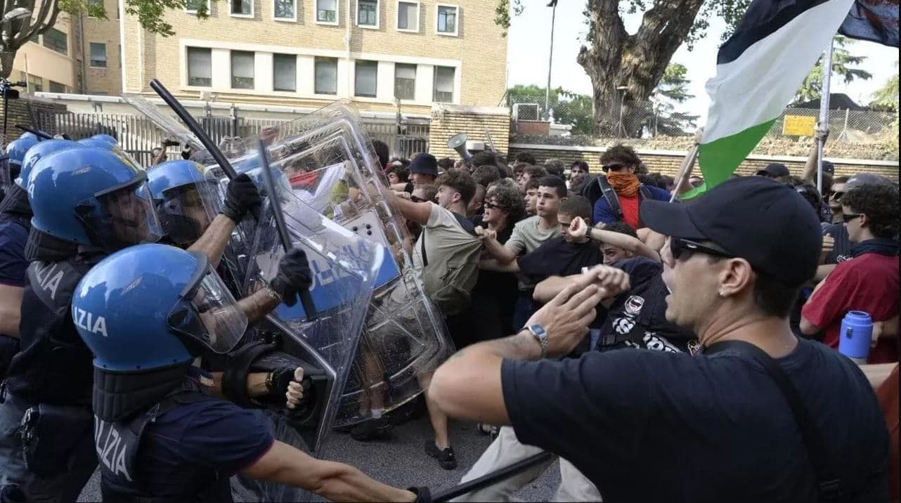 Protesta pro Palestinës në Romë, studentët përleshen me policinë 