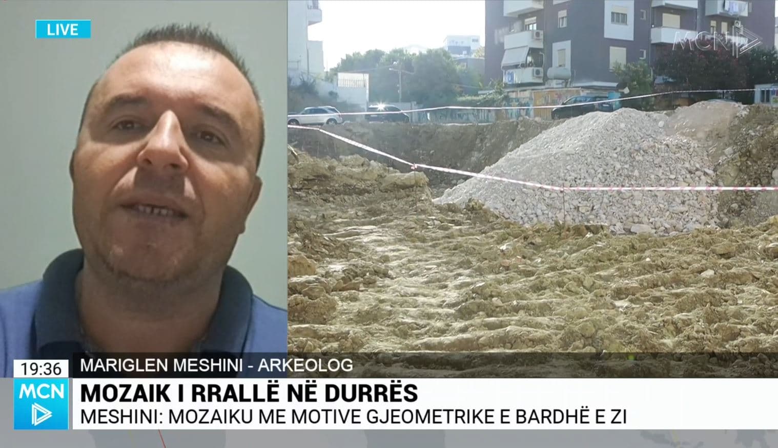 Zbulimi i mozaikut të rrallë në Durrës, Meshini: Kemi të bëjmë me gjurmët e një vile. Është një ndër kartolinat e trashëgimisë sonë kulturore (VIDEO)
