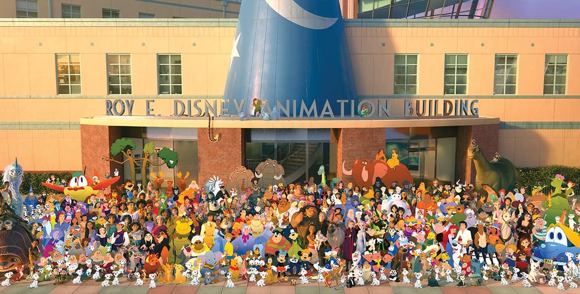 100 vjetori i kompanisë, 543 personazhe të Disney-t pozojnë për një foto në grup