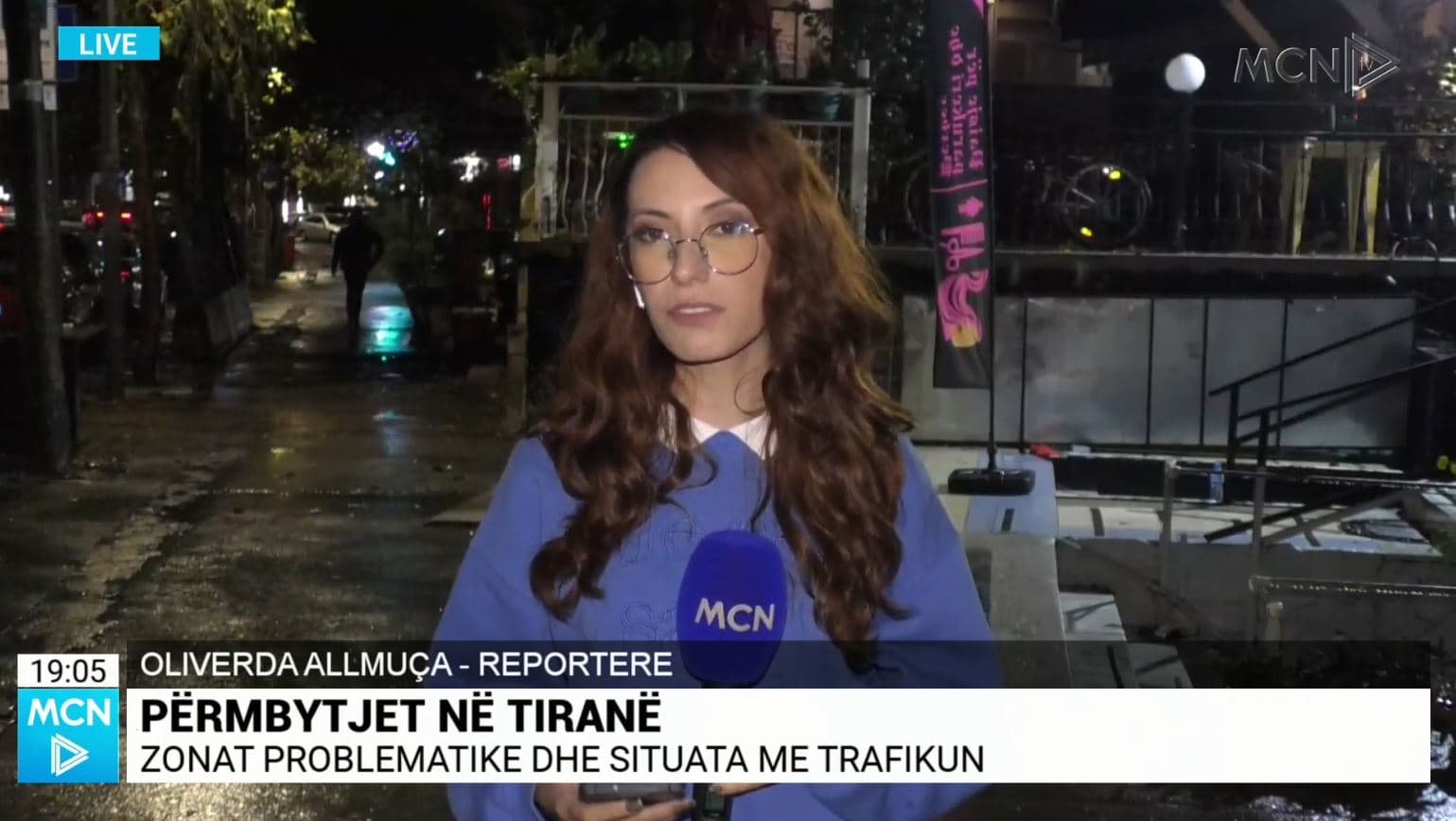 Tiranë, rrebeshi i shiut shkakton probleme te zona e “Pallatit me shigjeta”