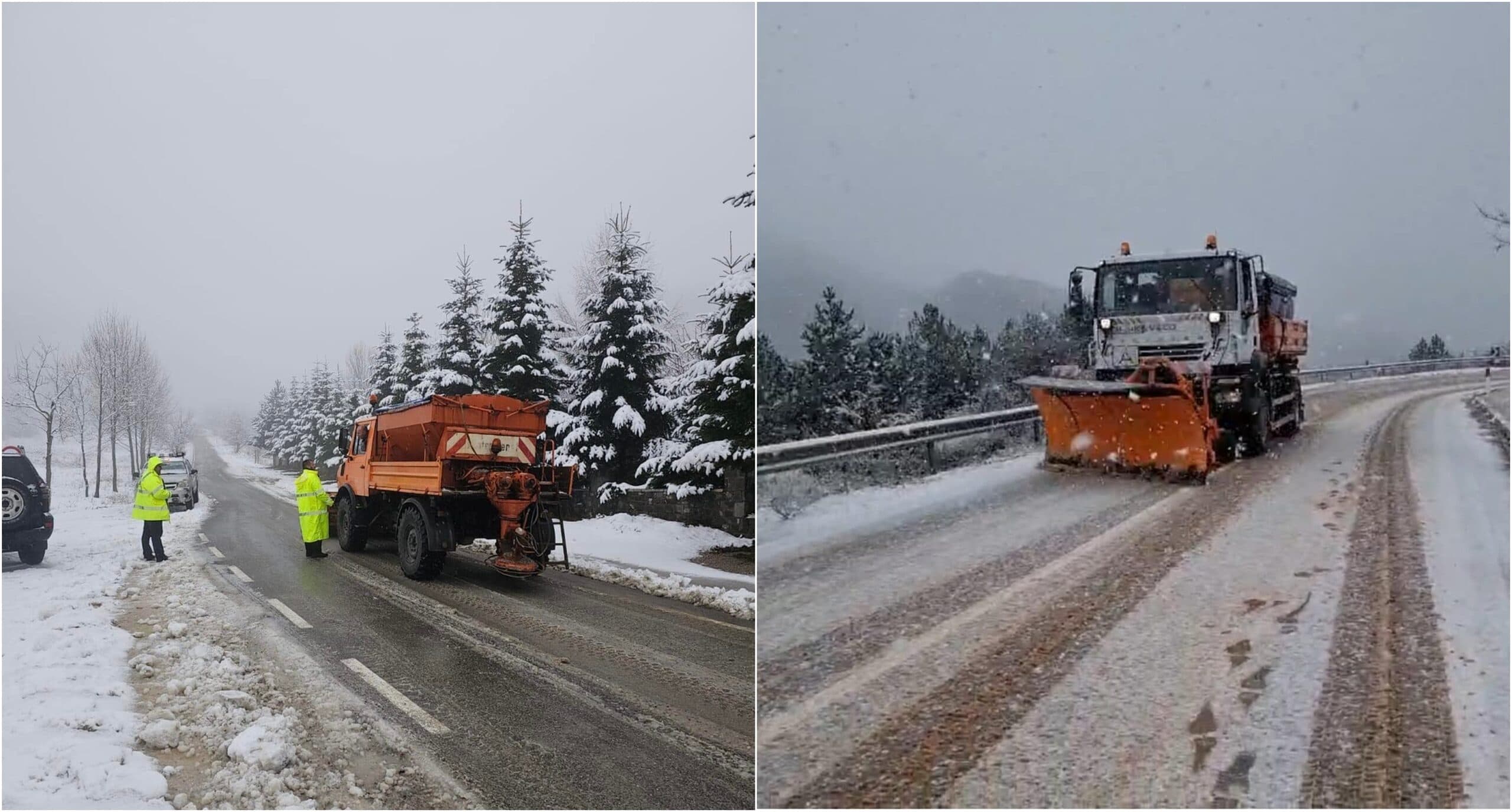 Korçë/ Të gjitha rrugët janë të hapura për qarkullim, në disa segmente mjetet lëvizin me zinxhirë