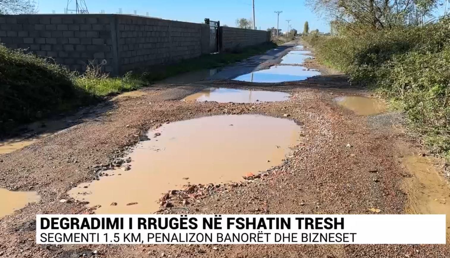 Degradimi i rrugës në fshatin Tresh/ Segmenti 1.5 km, penalizon banorët dhe bizneset (VIDEO)