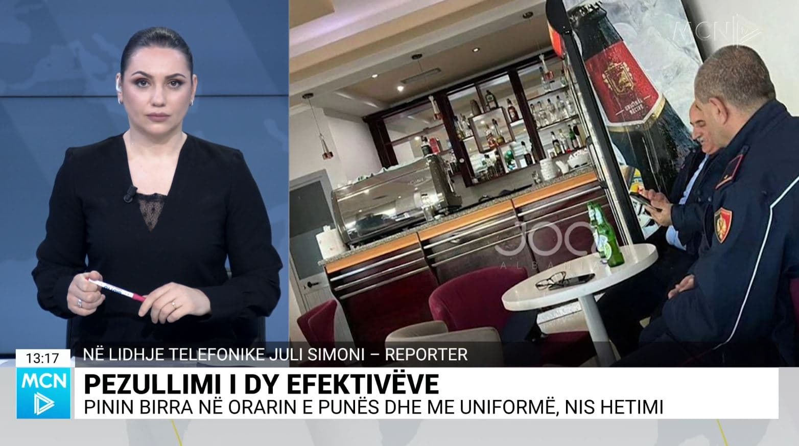 Pezullimi i dy efektivëve duke pirë alkool në lokal me uniformë, pezullim dhe hetim disiplinor 