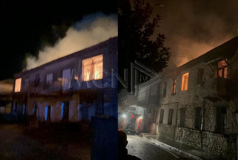 Përfshihet nga flakët ndërtesa dykatëshe në Memaliaj, digjen 4 apartamente