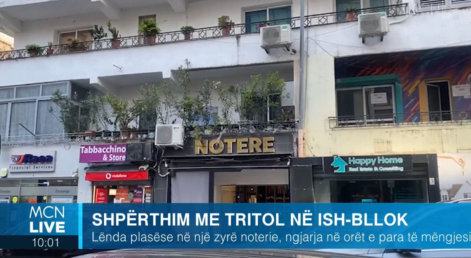 Shpërthimi i tritolit në zonën e ish-Bllokut në Tiranë, në zyrën e noteres Esmeralda Dauti (VIDEO)
