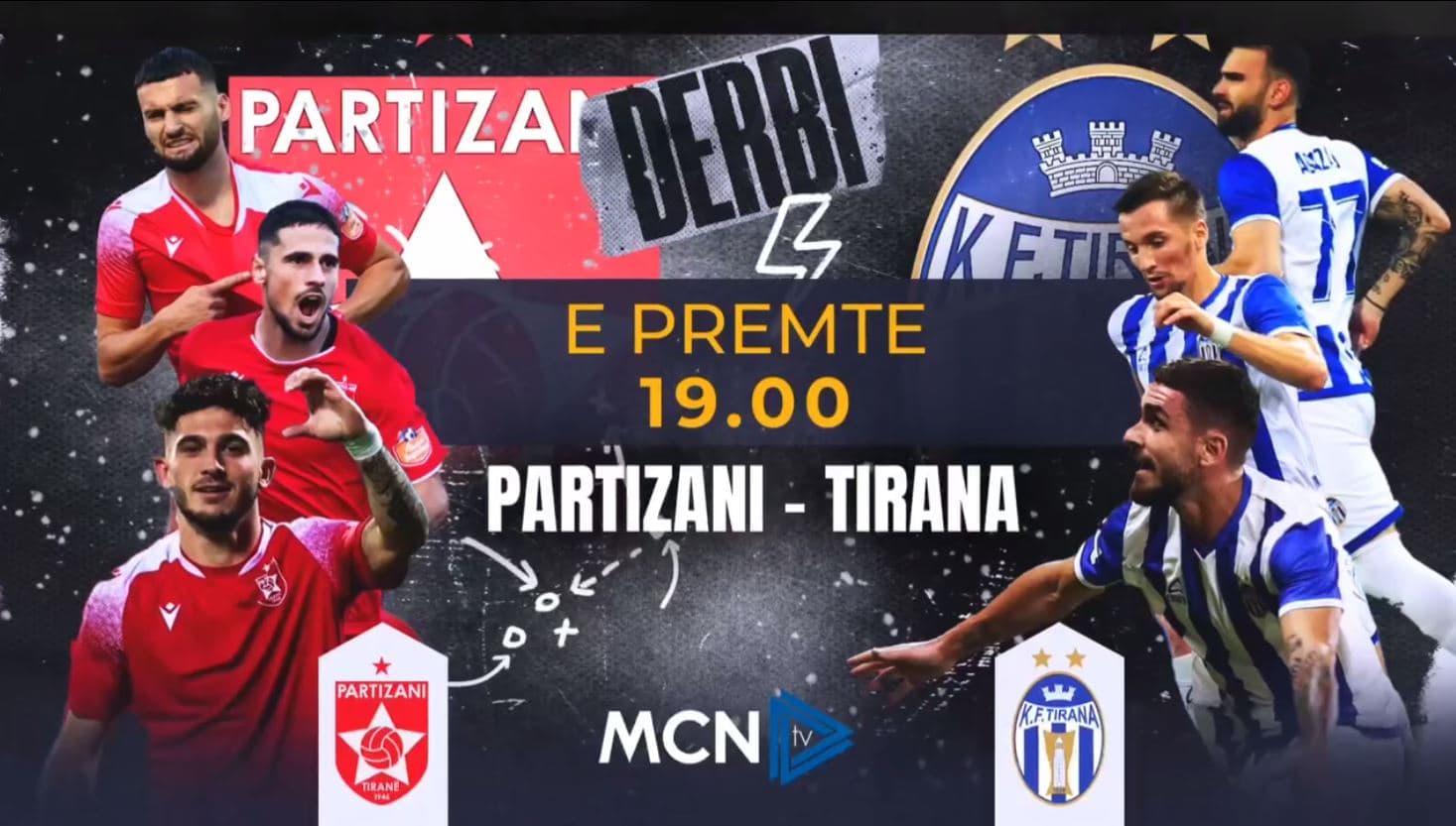Derbi në MCN TV/ Publikohen formacionet zyrtare, Partizani-Tirana premton spektakël