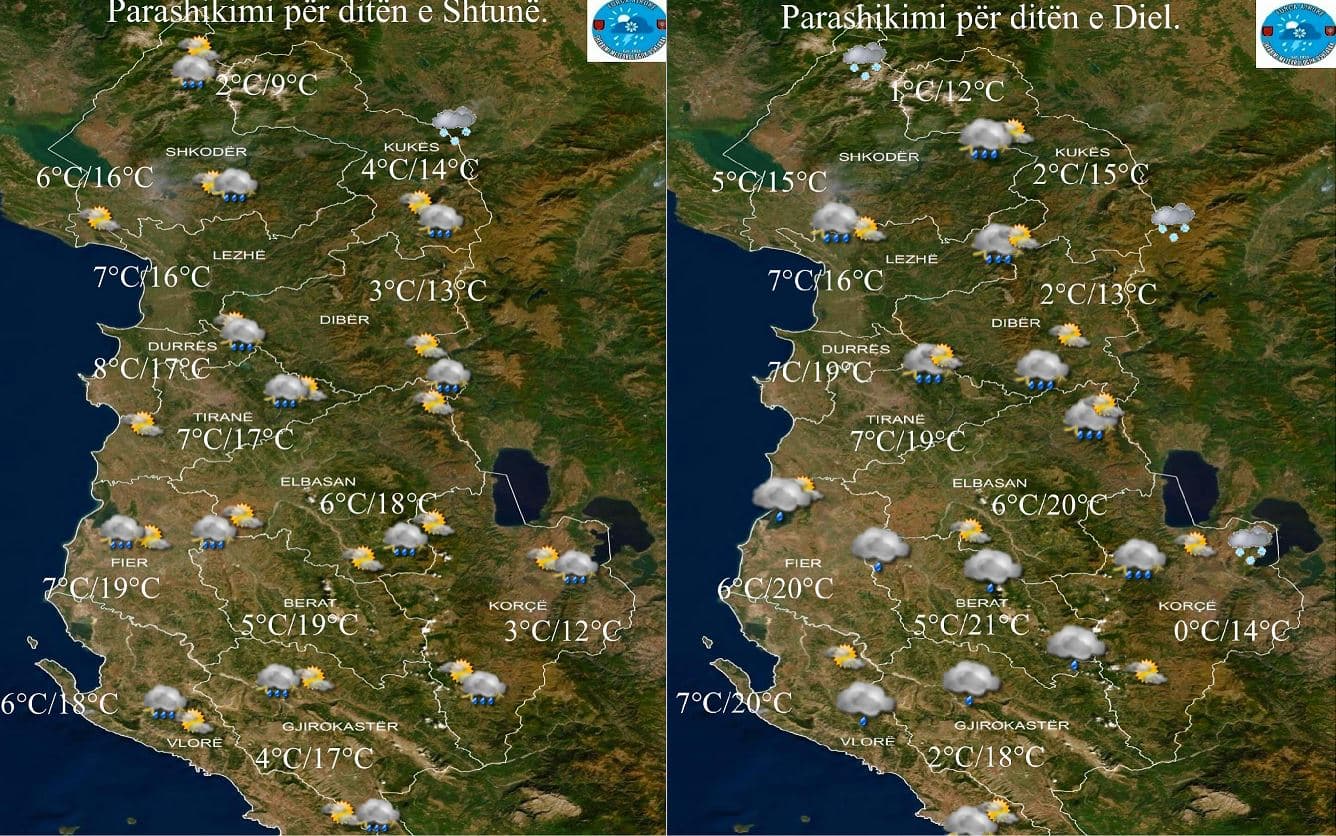 Fundjavë me reshje dhe shtrëngata, parashikimi i motit për të shtunën dhe të dielën 