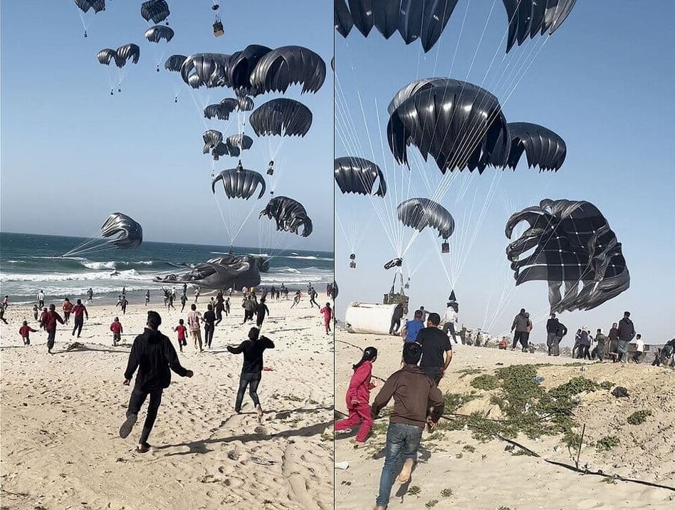 Shpërndahen nga ajri 450 pako me ushqime në Gaza (FOTO)