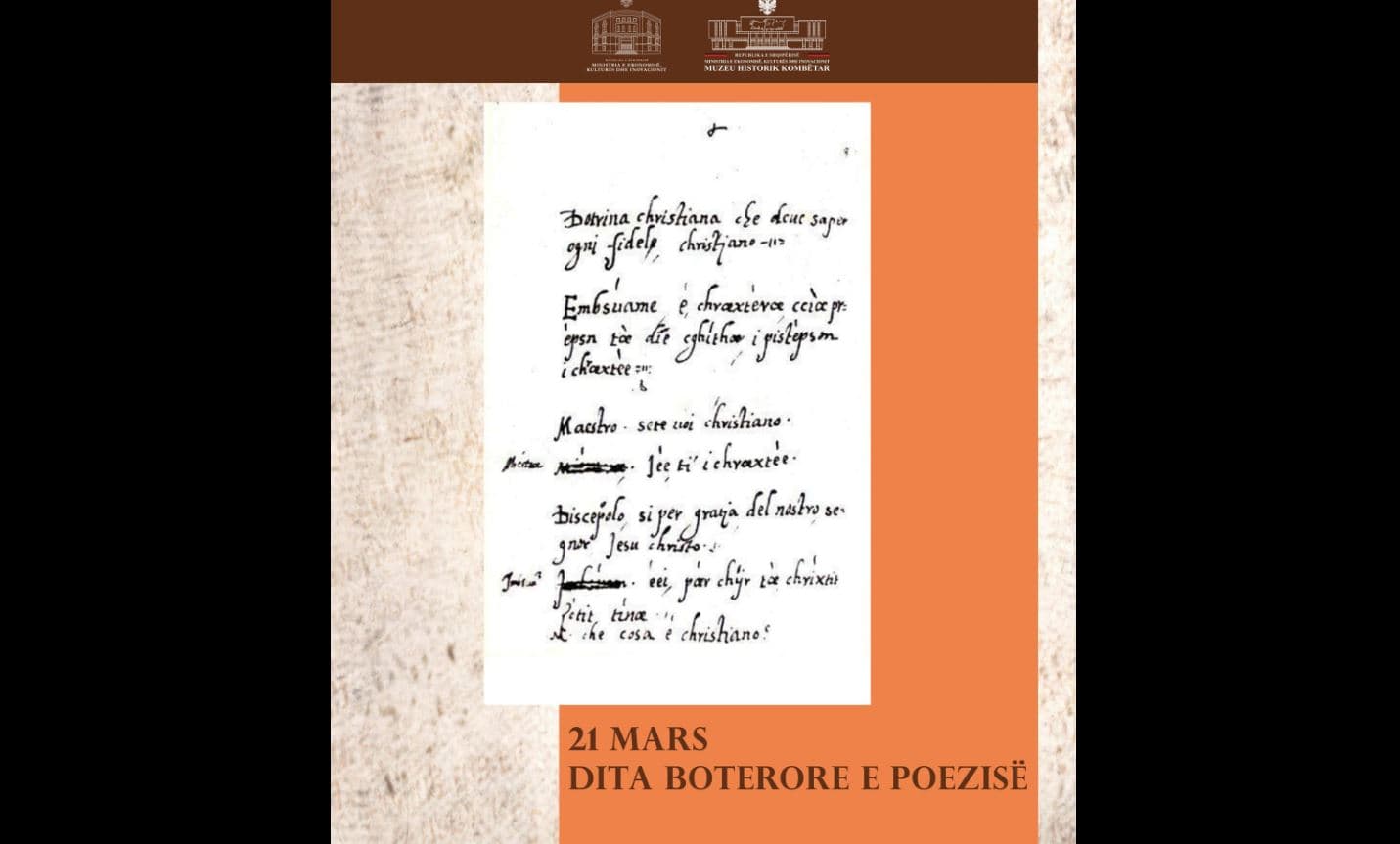 Dita Botërore e Poezisë/ Muzeu Kombëtar sjell poezinë më të hershme shqiptare nga Lekë Matranga