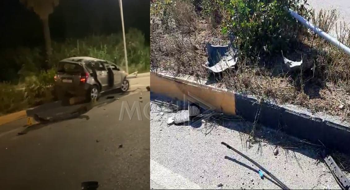  Makina me katër vajza përplaset me bordurat në hyrje të Vlorës, plagosen tre prej tyre