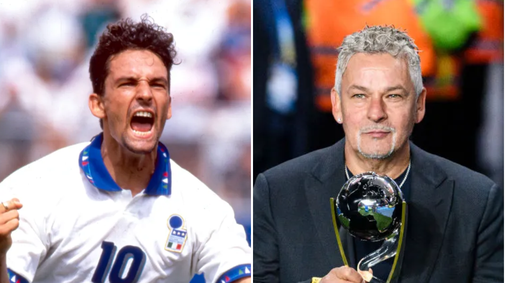 Roberto Baggio grabitet gjatë ndeshjes Spanjë-Itali