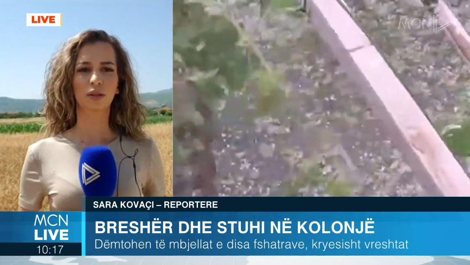 Breshër dhe stuhi në Kolonjë, dëme në të mbjella deri në 100% (VIDEO)