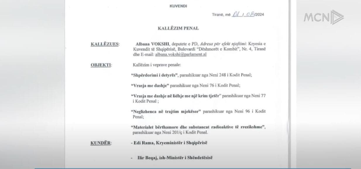PD çon në SPAK, Ramën, Beqajn e Koçiun. Vokshi: Shpërdorim detyre e vrasje me dashje te Onkologjiku