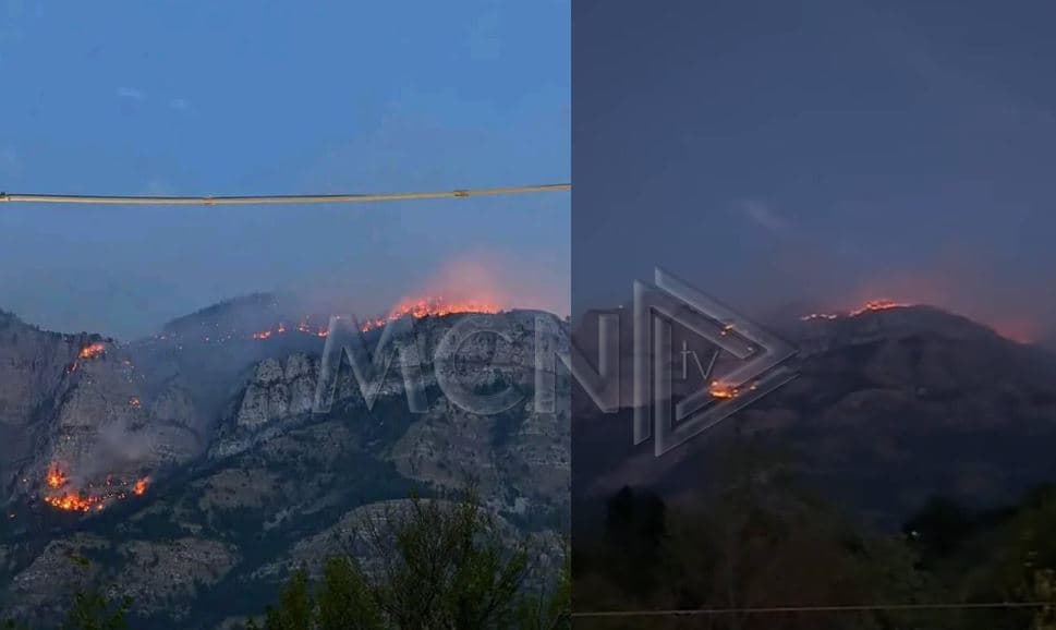 Situatë e vështirë me zjarrin në Malin e Velës, flakët drejt fshatit Kallmet