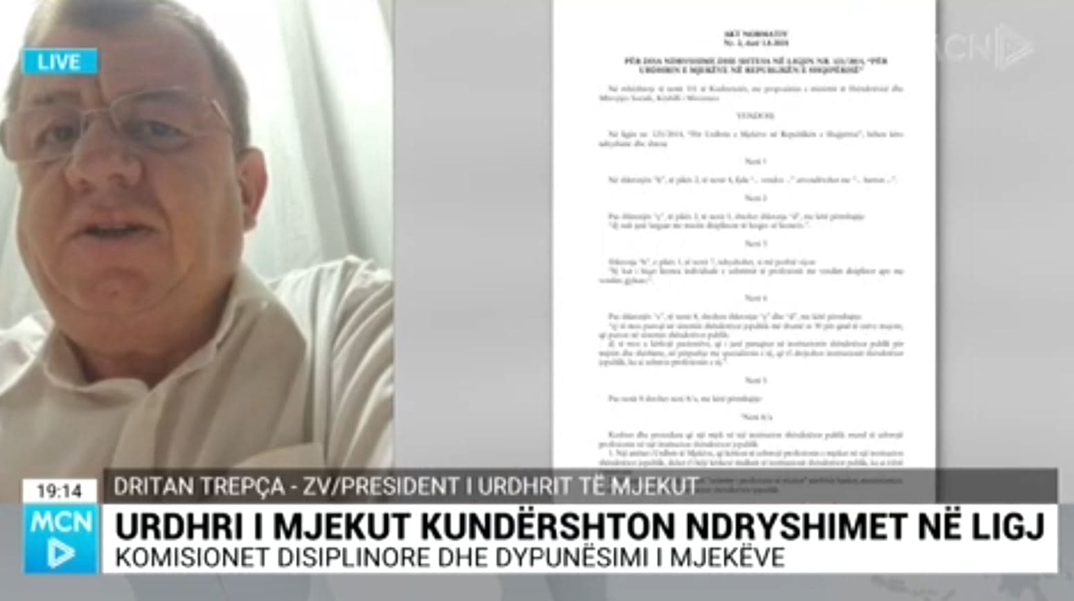 Urdhri i Mjekut kundërshton ndryshimet në ligj, Trepça: Humbet pavarësia profesionale (VIDEO)