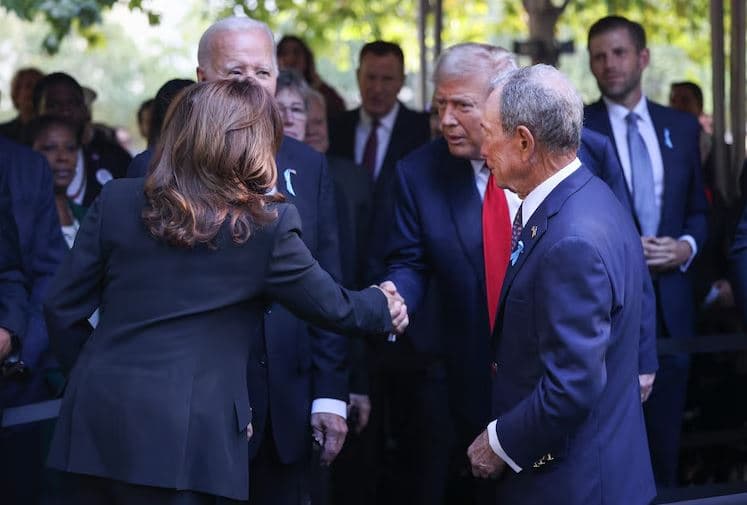 Harris dhe Trump shtrëngojnë sërish duart në ceremoninë e përvjetorit të 11 shtatorit
