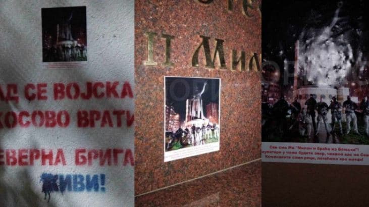  Në veri të Kosovë shfaqen fotografi me mbishkrime në mbështetje të terroristëve të Banjës, Prokuroria inicion rastin