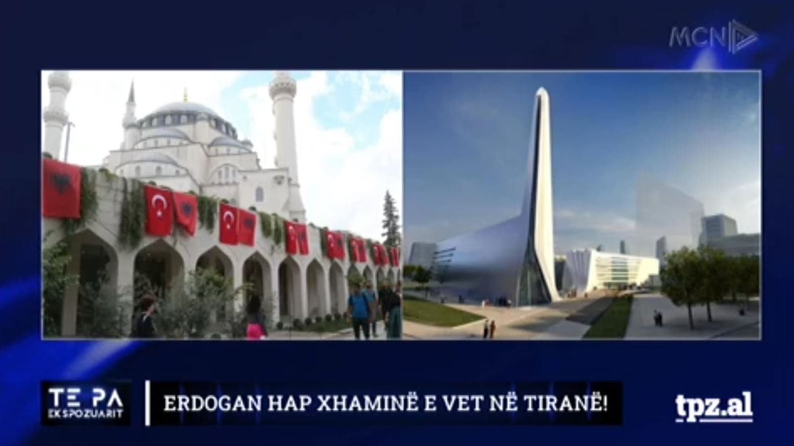 Xhamia pa trysninë e Erdoganit dhe xhamia që u inaugurua sot  