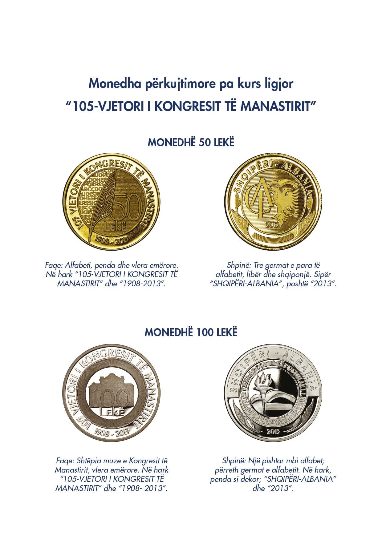 Dita e Alfabetit/ Kongresi i Manastirit pasqyrohet në dy monedha numizmatike