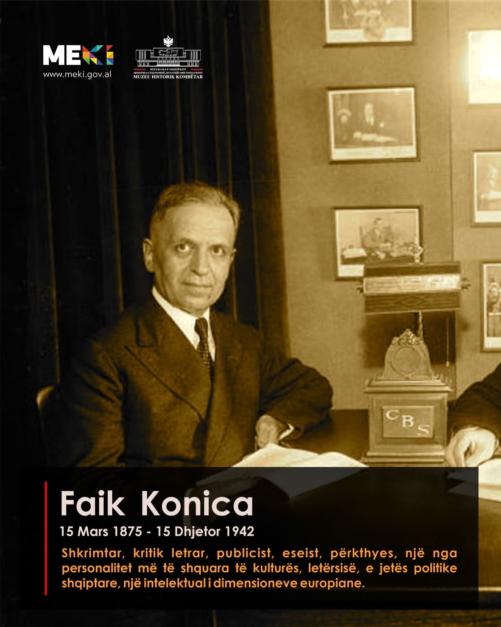 82 vjet nga vdekja e shkrimtarit dhe diplomatit, Faik Konica