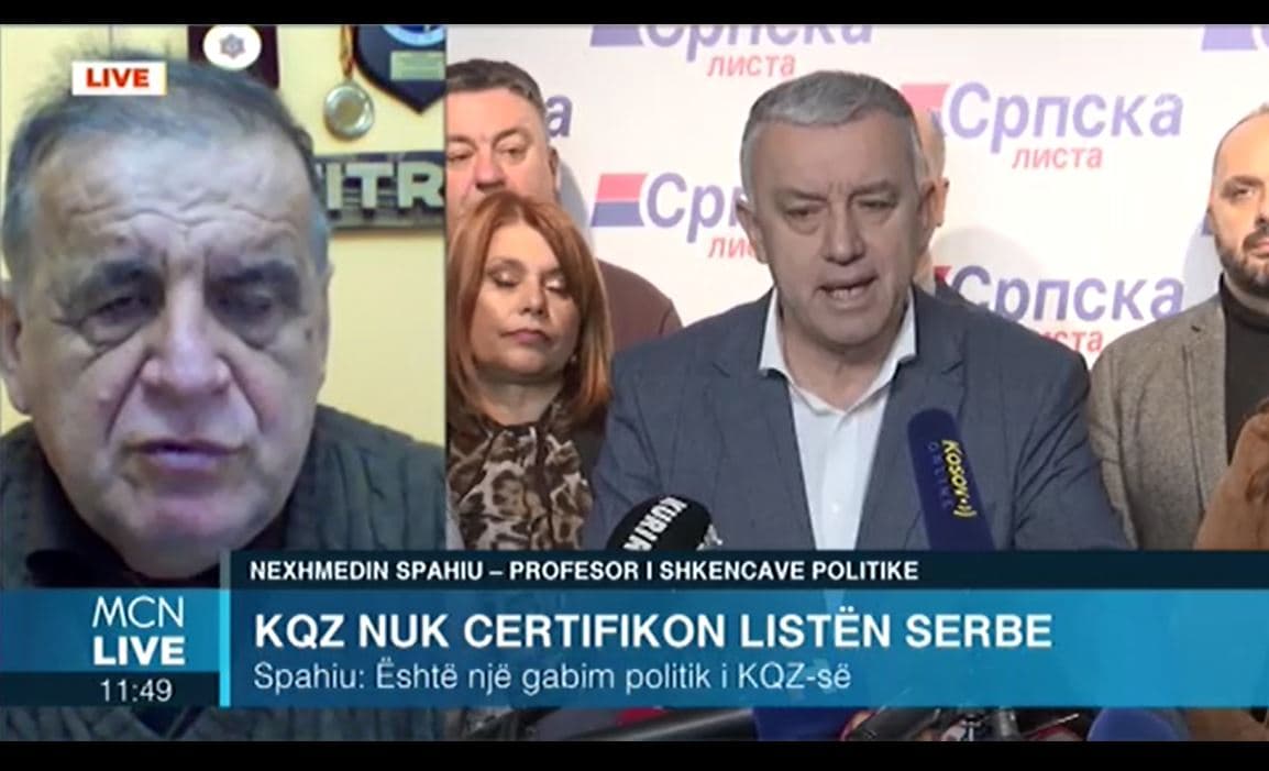  Moscertifikimi i Listës Serbe/ Spahiu: Gabim politik i KQZ-së. Veprim populist i VV, dëmton interesat e Kosovës