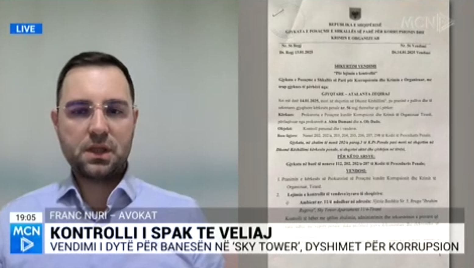 Nuri: Kontrolli i SPAK ndaj Veliajt i vonuar, rrezik për prishjen e provave dhe ndikimin e dëshmitarëve (VIDEO)