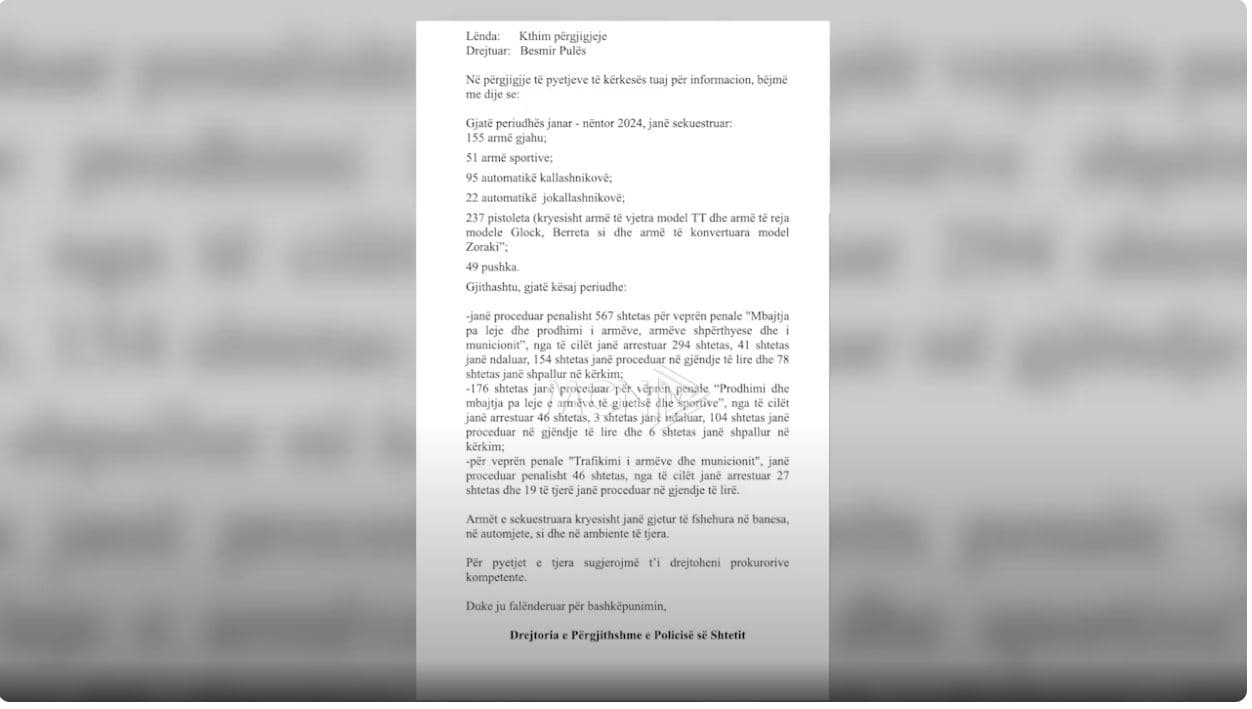 Linjat e trafikut të armëve. Sekuestrohen 609 lloje të ndryshme, 567 të proceduar