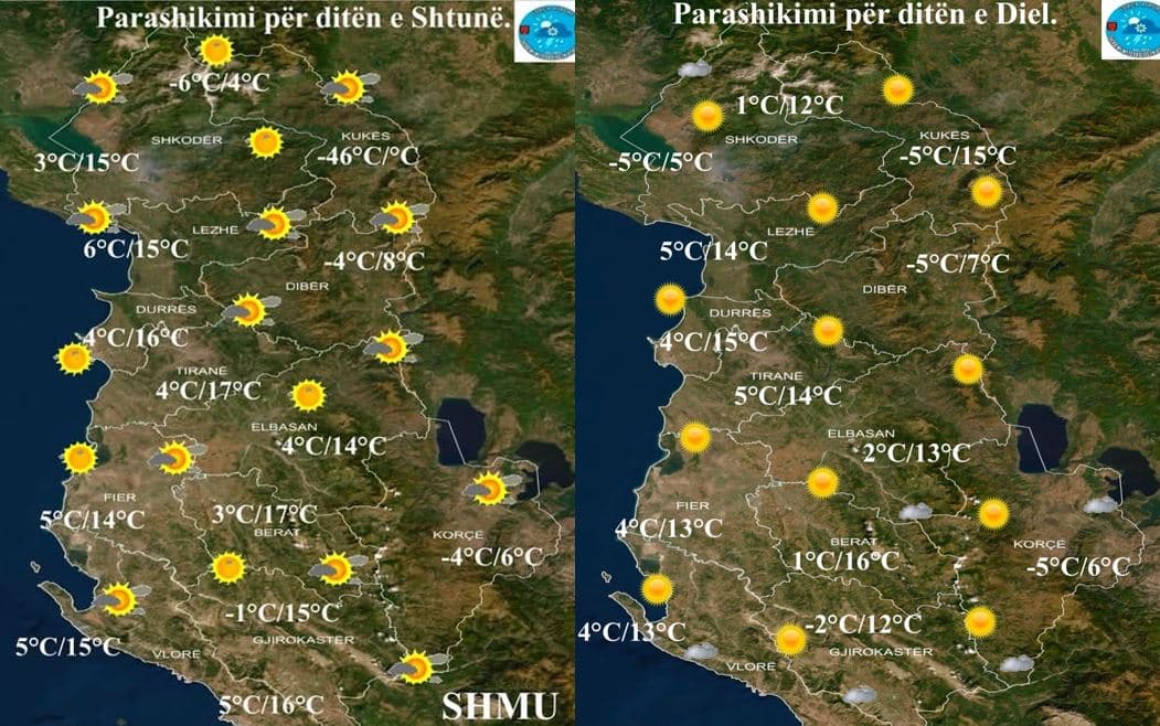 Temperaturat zbresin nën zero, parashikimi i motit për të shtunën dhe të dielën 