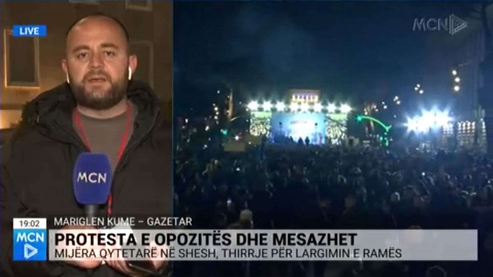 Opozita në shesh, Kume: Protestë politike e ngritur pas denoncimit të Ahmetajt