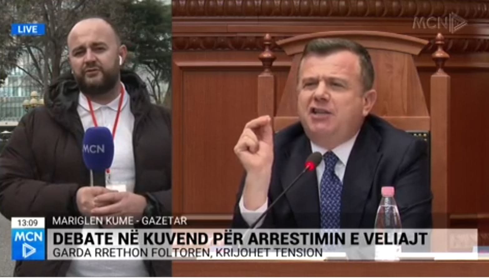 Debate në Kuvend për arrestimin e Veliajt/ Garda rrethon foltoren, krijohet tension (VIDEO)
