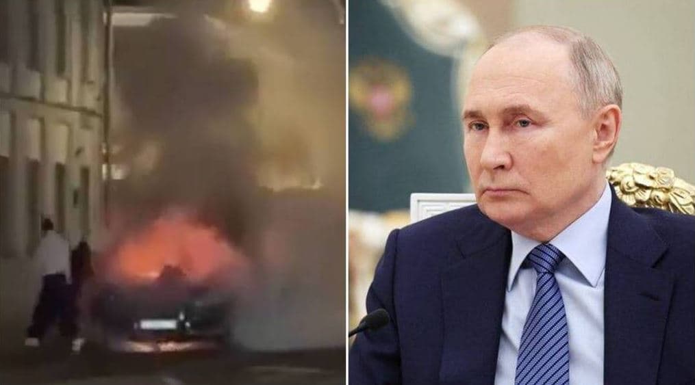 Shpërthen në flakë limuzina e Presidentit Putin (VIDEO)