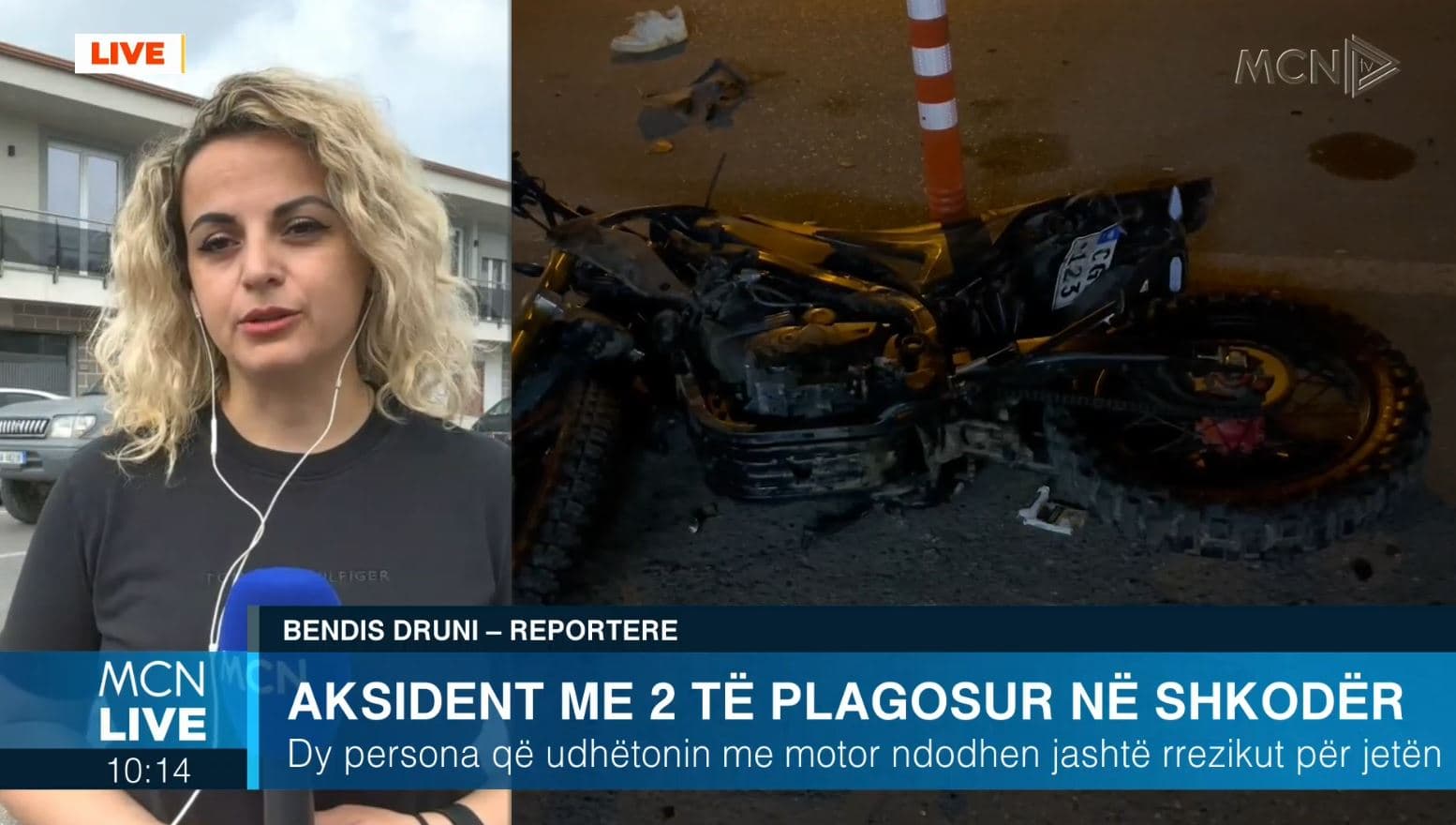 Makina iu pret rrugën, aksidentohen dy persona që udhëtonin më motor në Shkodër (VIDEO)