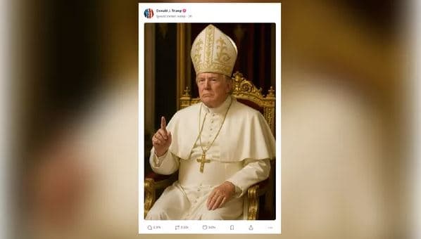 Donald Trump publikon një portret të vetes të veshur si Papa