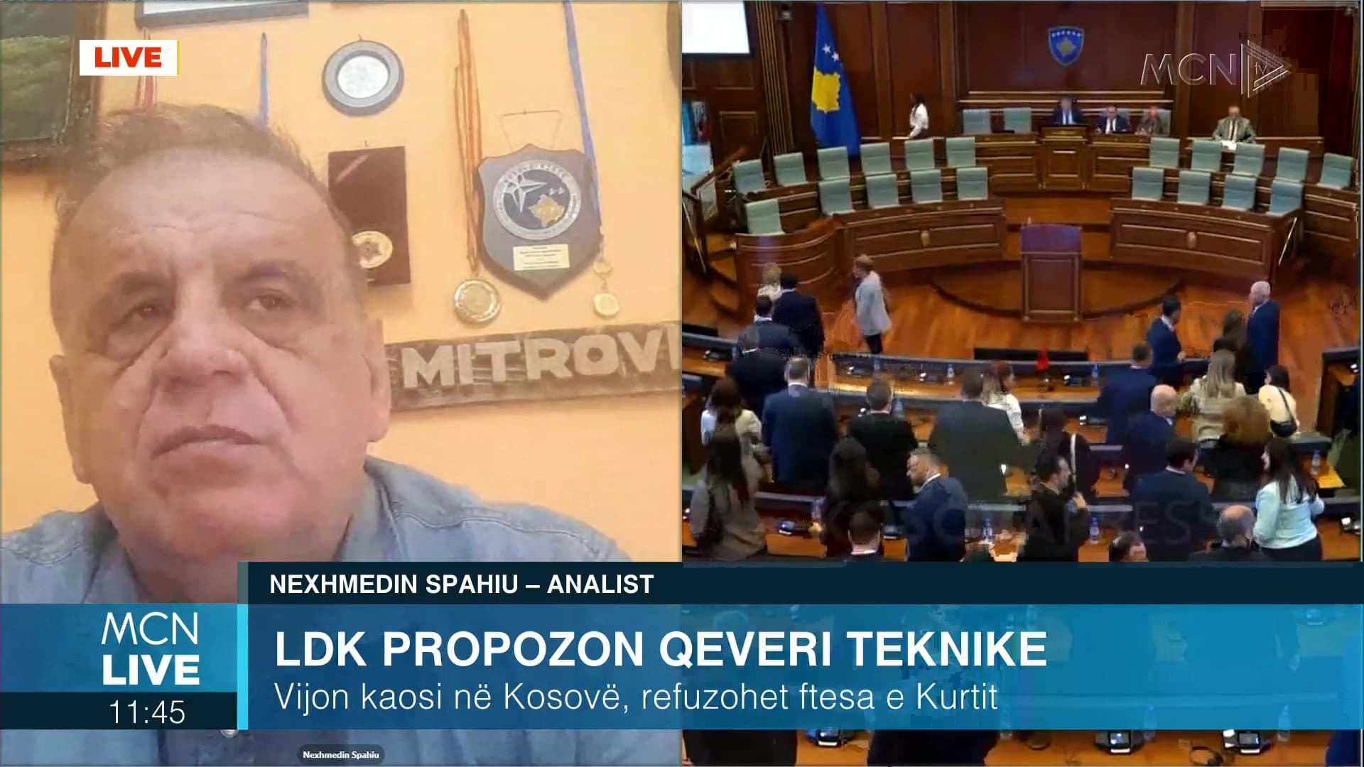 ‘Dështimi i Kuvendit të Kosovës/ Spahiu: Qeveria teknike s'ka efekt. Kurti të lëshojë pe për të kaluar ngërçin politik
