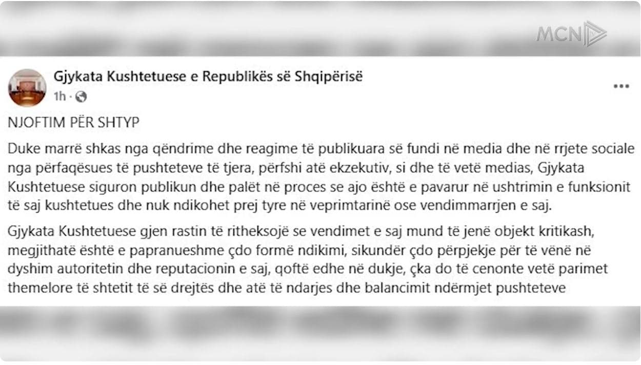 Kushtetuesja i përgjigjet kryeministrit. “E papranueshme tentativa për ndërhyrje në drejtësi”