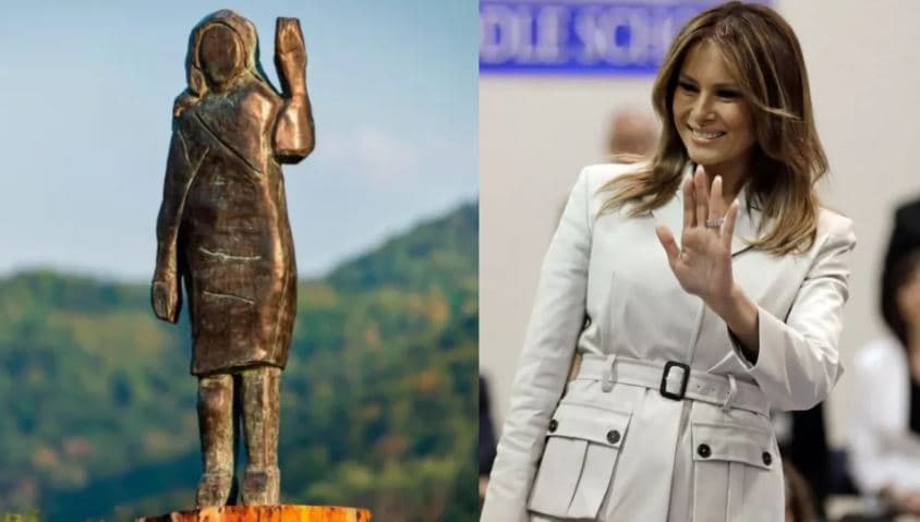Vidhet statuja e Melania Trump në Slloveni