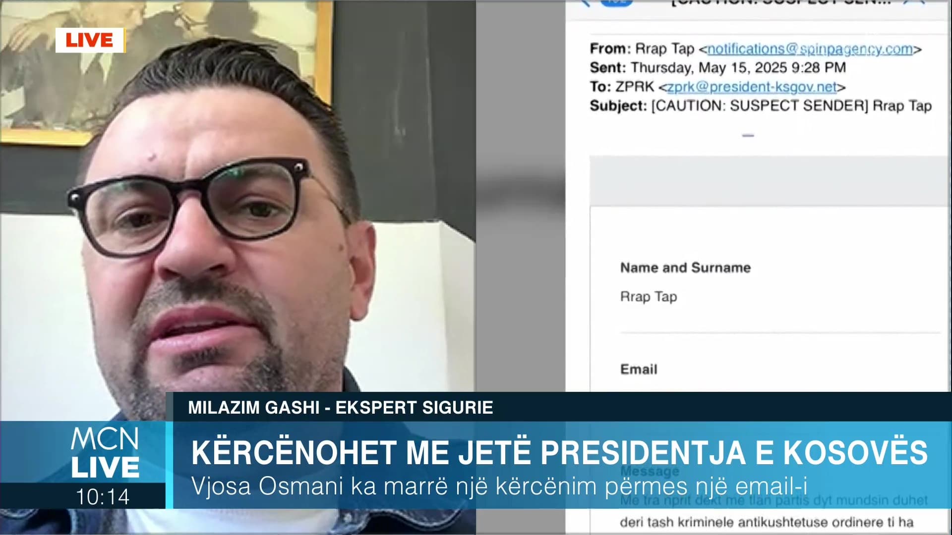 Kërcënimi ndaj Presidentes Osmani/ Gashi: Email “fake”, ka pasur kërcënime edhe ndaj liderëve të tjerë. Shteti duhet të zbulojë burimin (VIDEO)