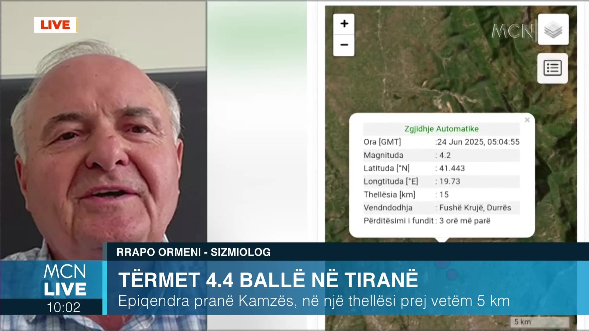 Tërmeti 4.4 ballë në Tiranë/ Ormeni: Lëkundje tipike për zonën, nuk paraqesin rrezikshmëri apo dëme (VIDEO)