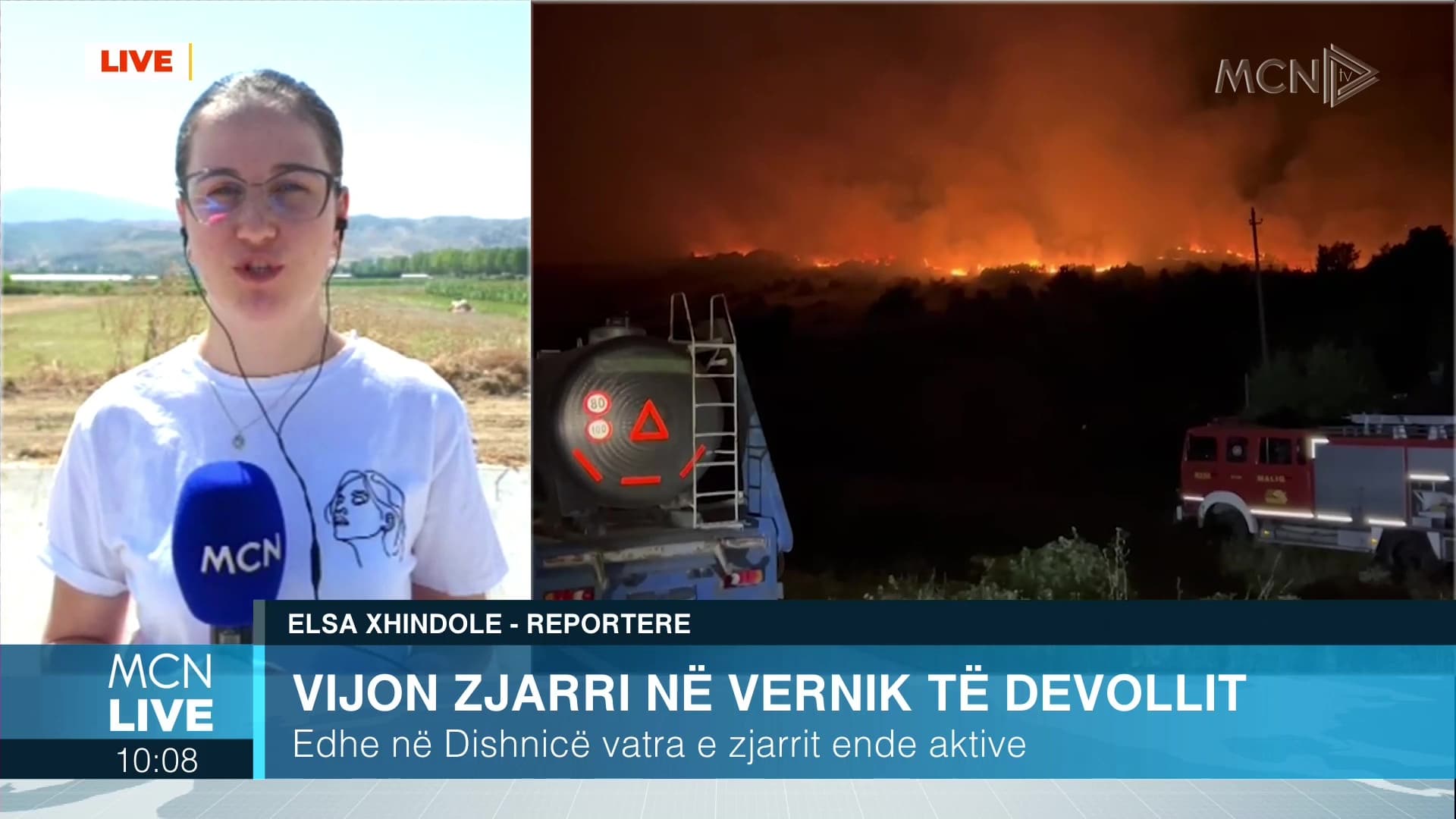 Vijon zjarri në Vernik të Devollit/ Xhindole: 75 forca nga MZSH në aksion, terreni ka vështirësuar ndërhyrjen (VIDEO)
