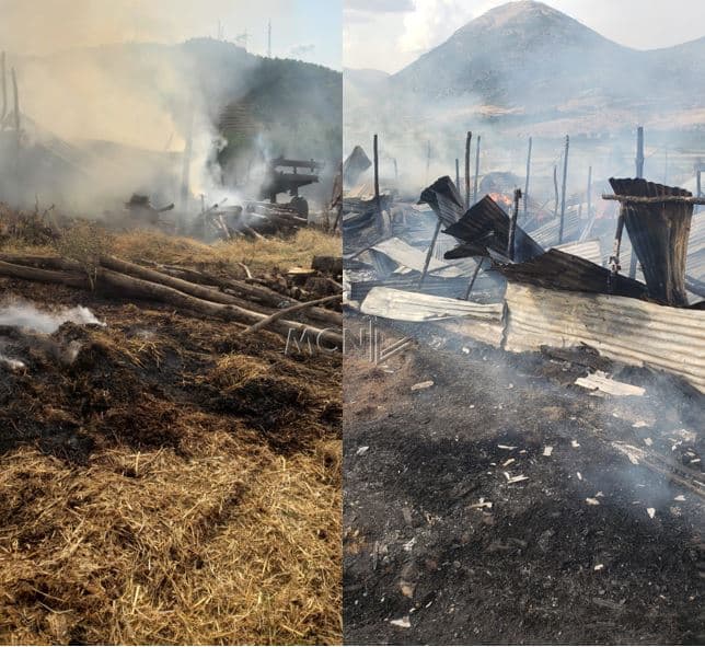   Zjarr në Cangonj të Devollit/ Digjet një pjesë toke dhe një plevicë, tre zjarrfikëse në vendngjarje