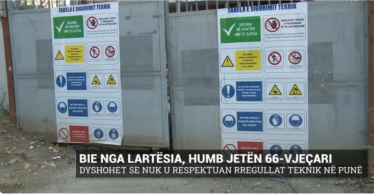 Punëtori bie nga lartësia, humb jetën. Kompania nën hetim, e përfshirë në incidente të ngjashme