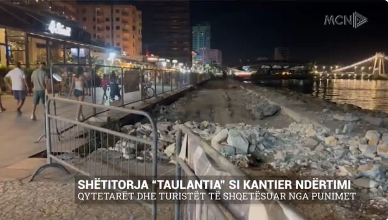 Shëtitorja “Taulantia” si kantier ndërtimi. Qytetarët dhe turistët të shqetësuar nga punimet