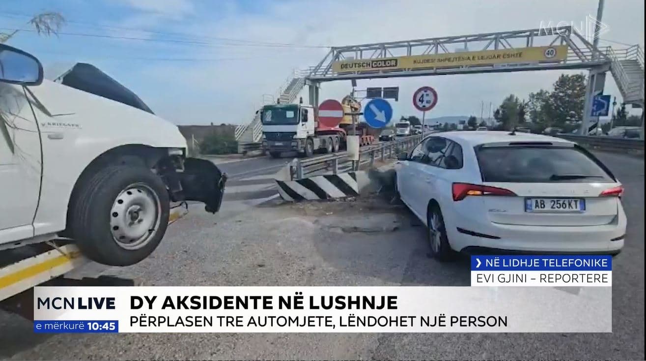 Aksidentohen 5 automjete brenda 10 minutave, problematik kryqëzimi Krutje-Këmishtaj (VIDEO)  