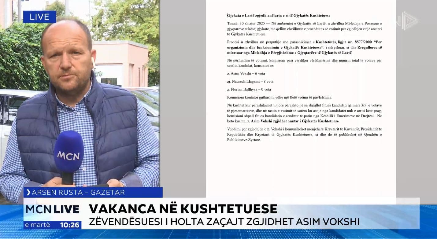 Asim Vokshi zgjidhet anëtari i ri i Gjykatës Kushtetuese (VIDEO)