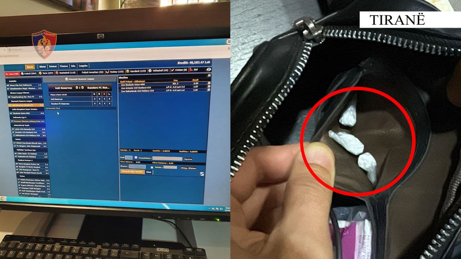 Sekuestrohet kokainë dhe goditet aktiviteti i paligjshëm i basteve në Tiranë